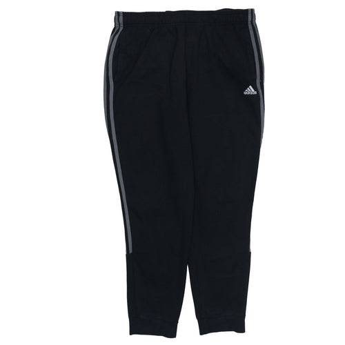 Adidas Men's Black Jogger Sweatpants M Tapered Fit Side Stripe