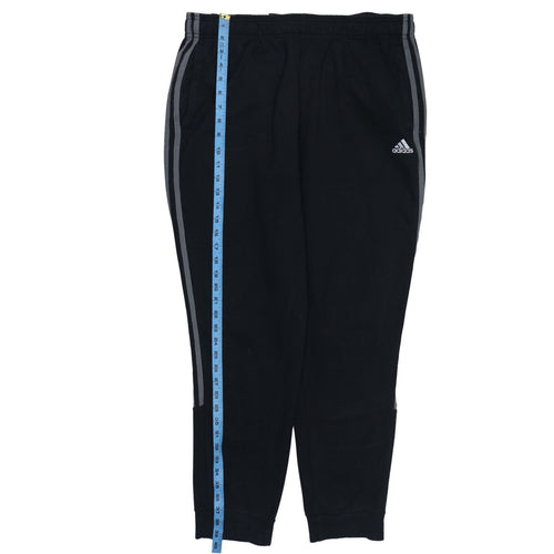 Adidas Men's Black Jogger Sweatpants M Tapered Fit Side Stripe