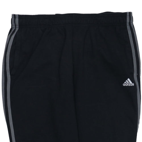 Adidas Men's Black Jogger Sweatpants M Tapered Fit Side Stripe