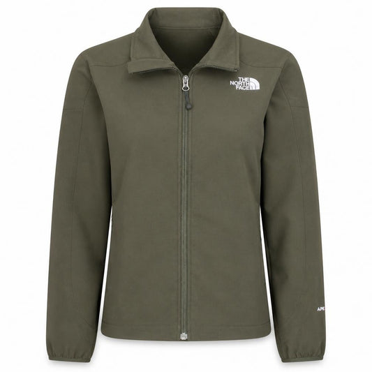 Front view of The North Face Women's Green Softshell Jacket, size M, Outdoor Casual