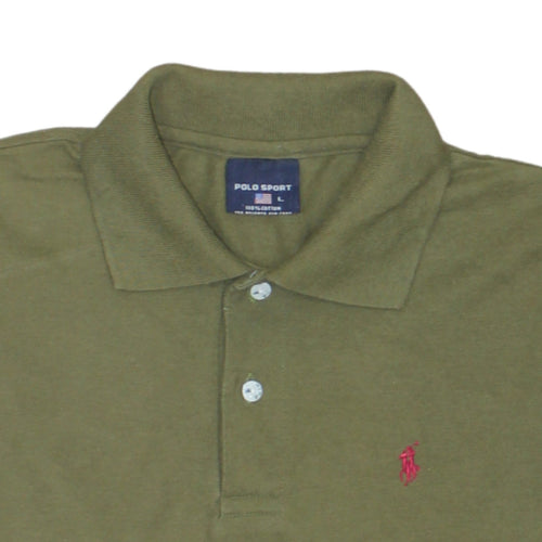 Polo Sport Men's Green L Cotton Polo Shirt Classic Fit