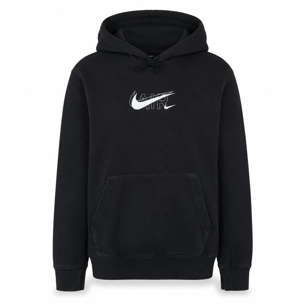 Front view of Nike Women’s Black Pullover Hoodie Small Air Logo Cotton Blend