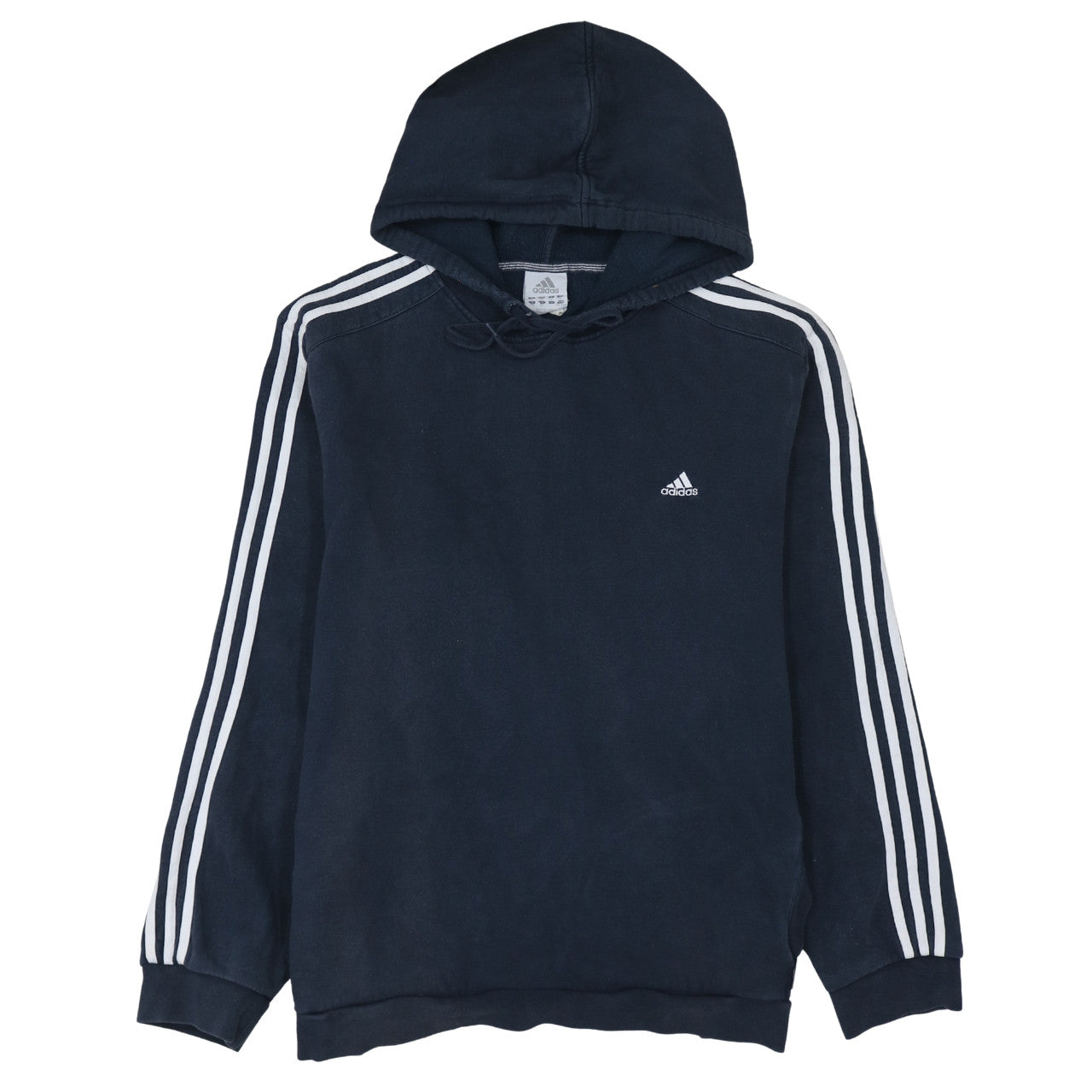 Adidas Men's Blue 2XL Pullover Fleece Hoodie with 3 Stripes
