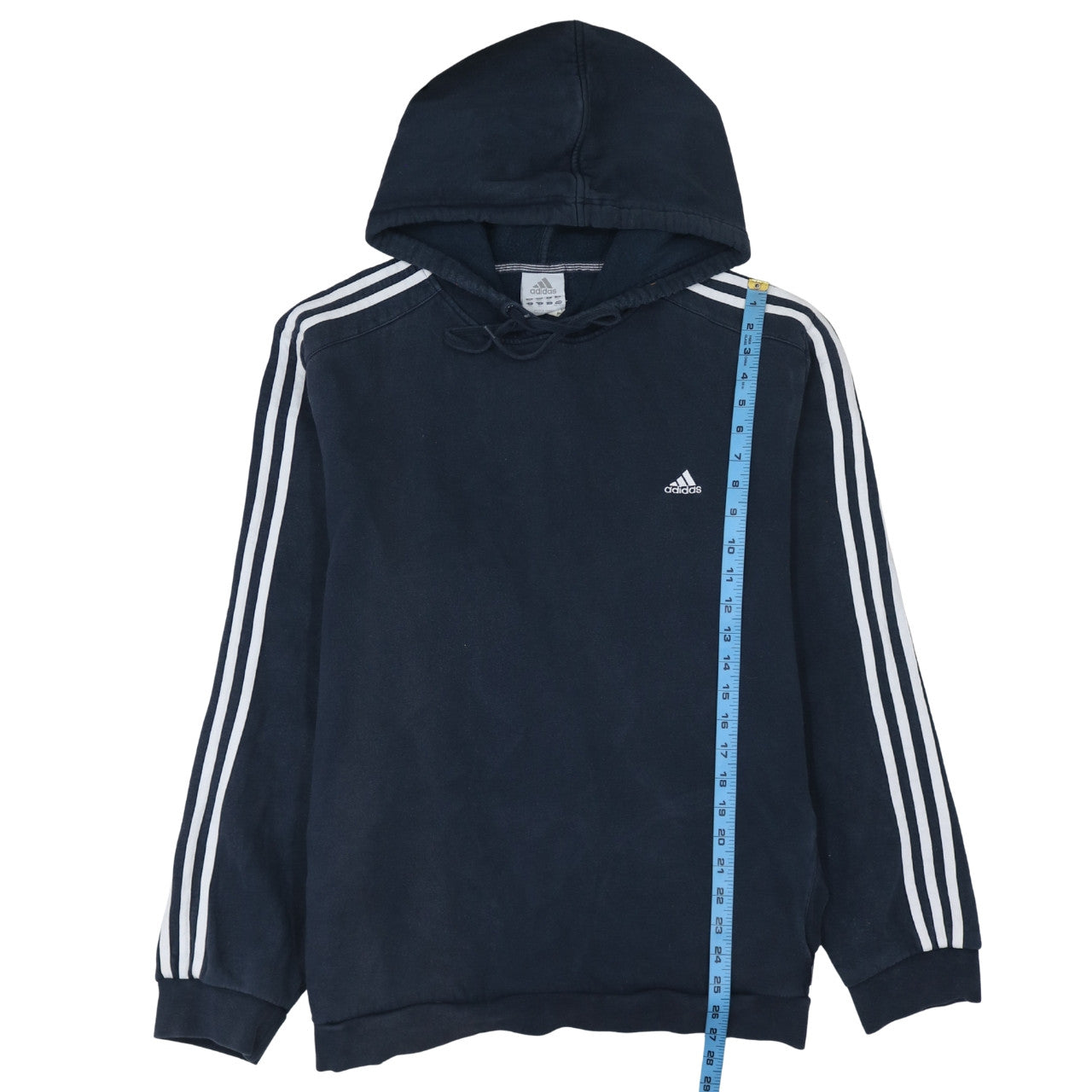 Adidas Men's Blue 2XL Pullover Fleece Hoodie with 3 Stripes