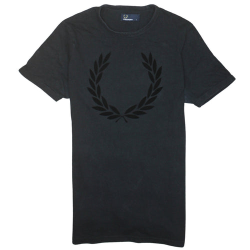 Fred Perry Men's Black Small Crew Neck Cotton Logo T-Shirt