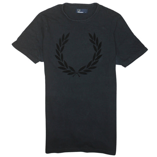 Fred Perry Men's Black Small Crew Neck Cotton Logo T-Shirt