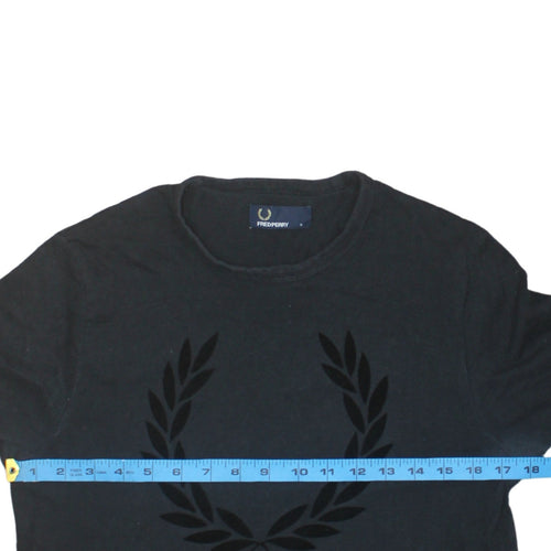Fred Perry Men's Black Small Crew Neck Cotton Logo T-Shirt