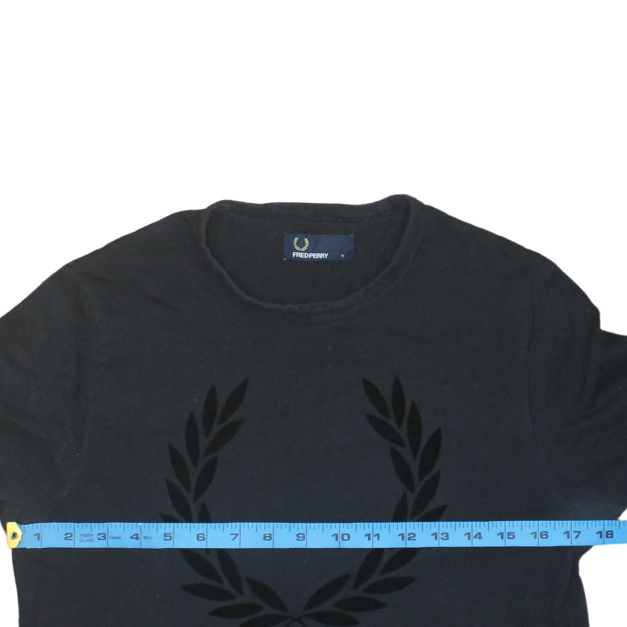 Fred Perry Men's Black Small Crew Neck Cotton Logo T-Shirt