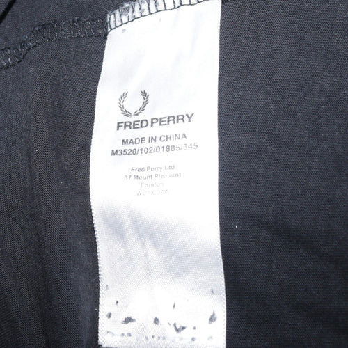 Fred Perry Men's Black Small Crew Neck Cotton Logo T-Shirt