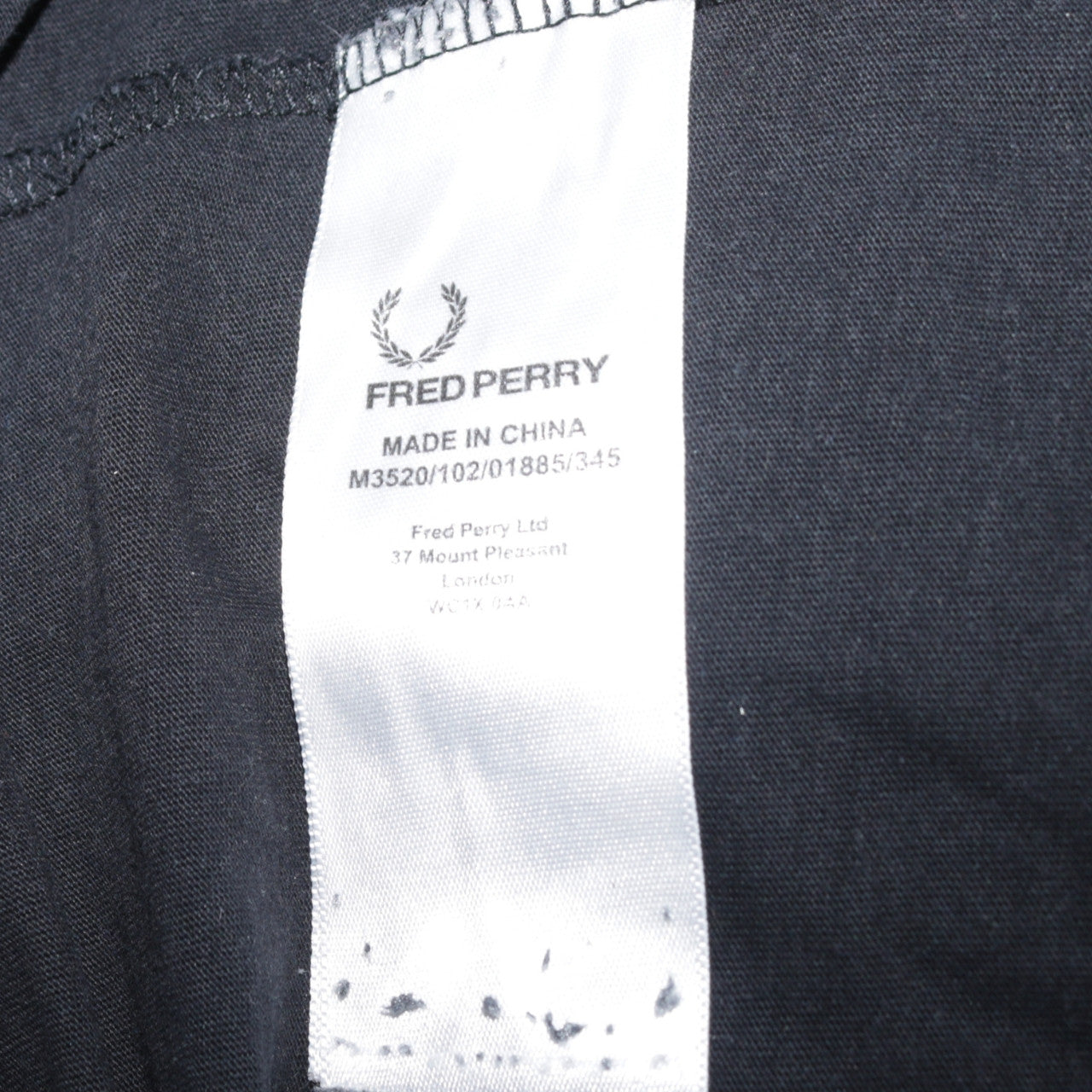 Fred Perry Men's Black Small Crew Neck Cotton Logo T-Shirt