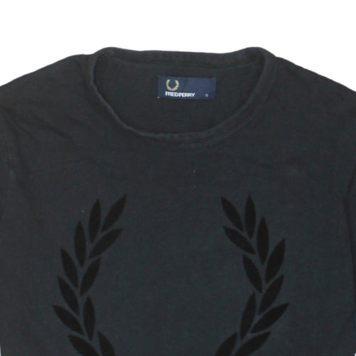 Fred Perry Men's Black Small Crew Neck Cotton Logo T-Shirt
