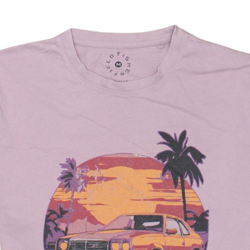 Field & Fish Men's Pink Miami Car Graphic Regular Fit T-Shirt M
