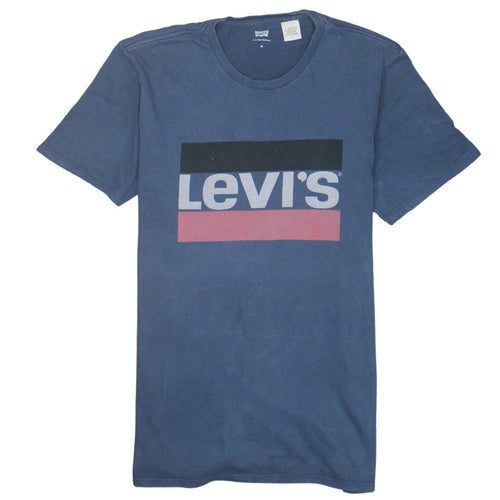Levi's Men's Blue Regular Fit Logo Cotton T-Shirt M