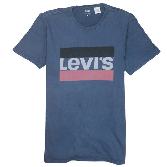 Levi's Men's Blue Regular Fit Logo Cotton T-Shirt M