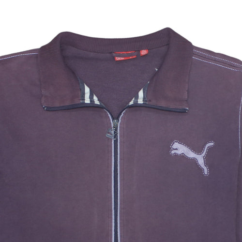 Puma Men's Purple Full Zip Sweatshirt Size L Regular Fit Collared