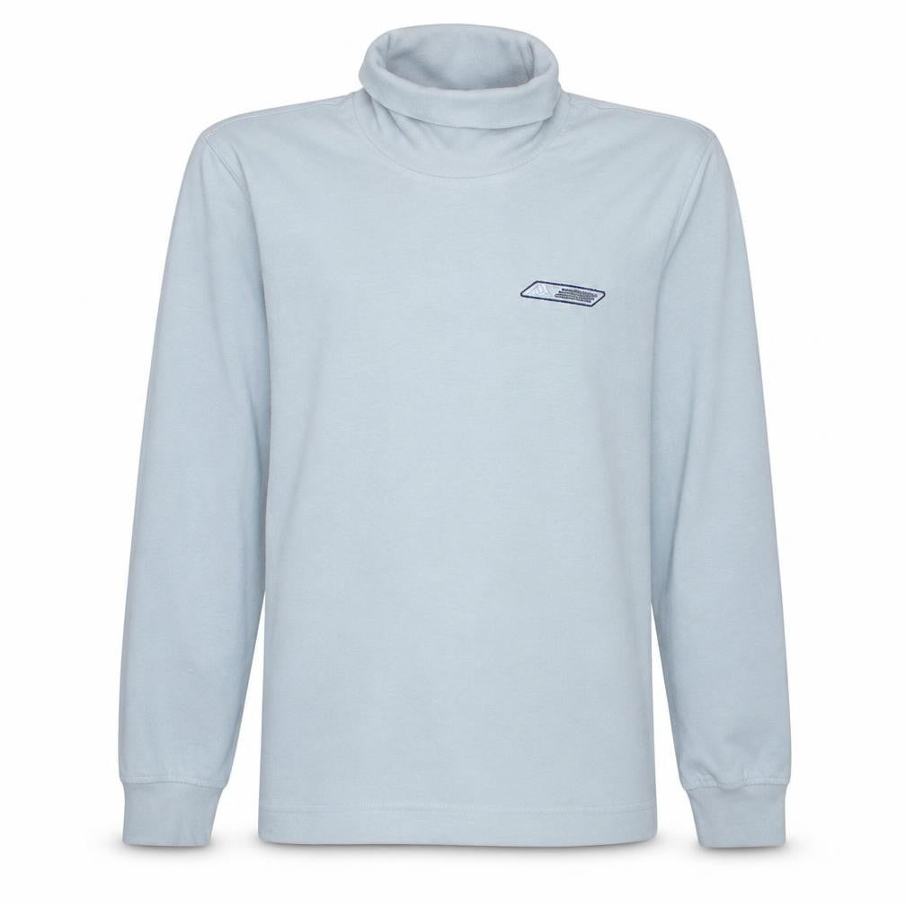 Front view of Adidas Men's Grey Roll Neck Long Sleeve T-Shirt, size S