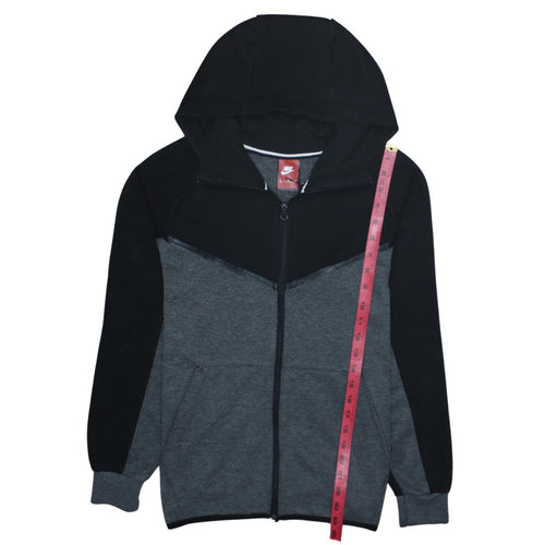 Nike Men Black Grey Full Zip Hoodie S Sportswear