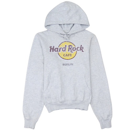 Hard Rock Cafe Berlin Grey Pullover Hoodie Unisex Small Music Logo
