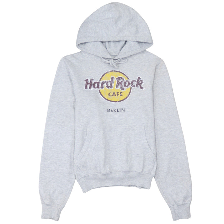 Hard Rock Cafe Berlin Grey Pullover Hoodie Unisex Small Music Logo