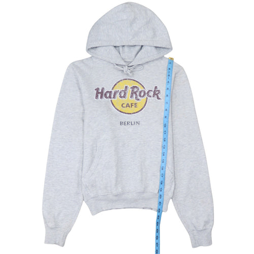 Hard Rock Cafe Berlin Grey Pullover Hoodie Unisex Small Music Logo