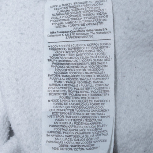 Nike Men’s White Pullover Hoodie S Logo Graphic Print Sportswear
