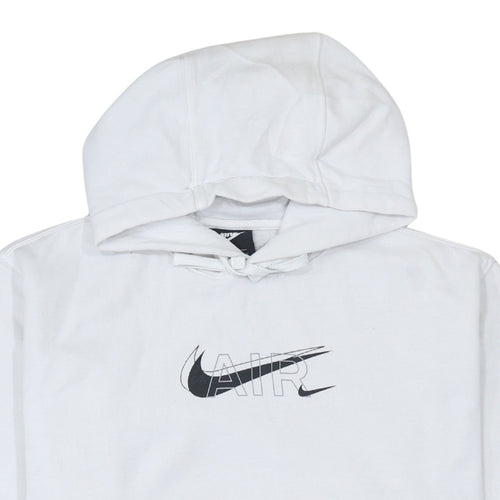 Nike Men’s White Pullover Hoodie S Logo Graphic Print Sportswear