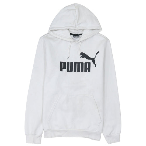 Puma Mens White Pullover Hoodie Small Logo Sportswear