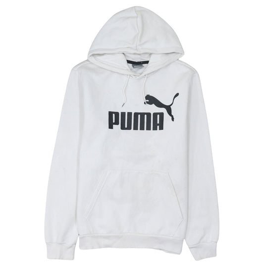 Puma Mens White Pullover Hoodie Small Logo Sportswear