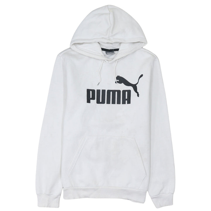 Puma Mens White Pullover Hoodie Small Logo Sportswear