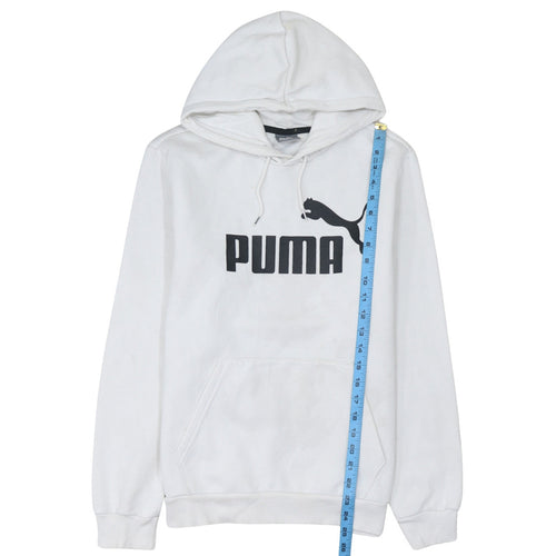 Puma Mens White Pullover Hoodie Small Logo Sportswear