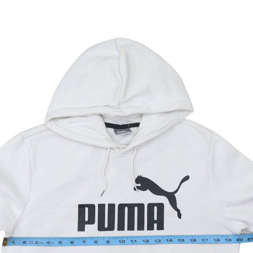 Puma Mens White Pullover Hoodie Small Logo Sportswear
