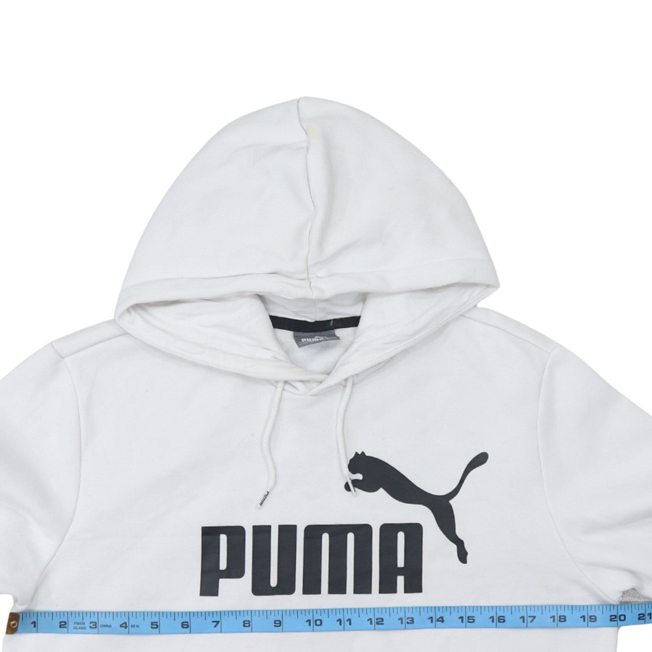 Puma Mens White Pullover Hoodie Small Logo Sportswear