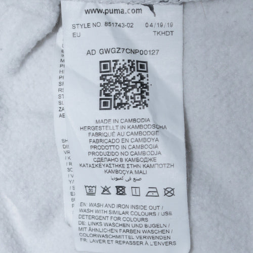 Puma Mens White Pullover Hoodie Small Logo Sportswear