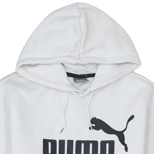 Puma Mens White Pullover Hoodie Small Logo Sportswear