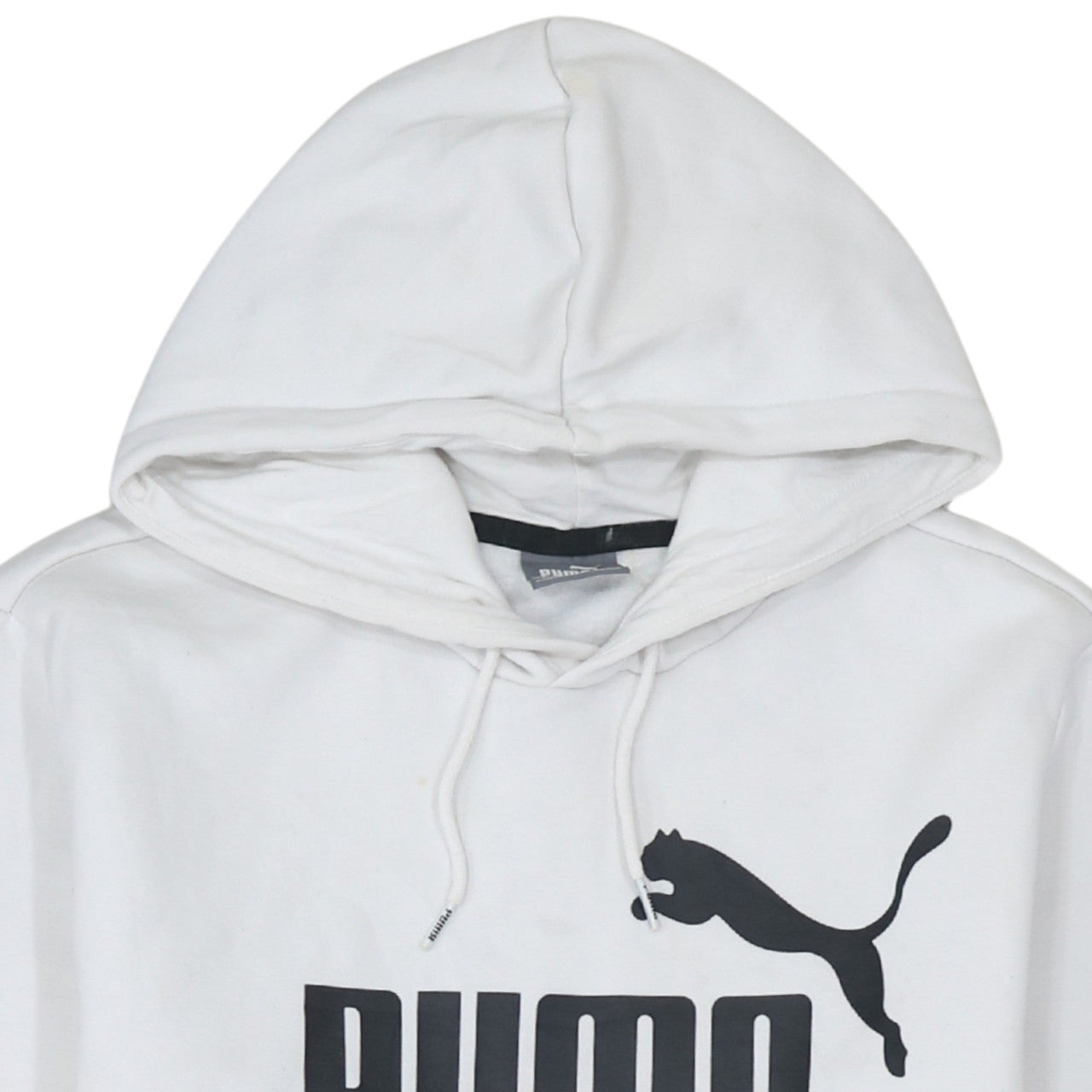 Puma Mens White Pullover Hoodie Small Logo Sportswear
