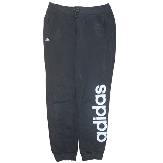 Adidas Women's Black Joggers L Climalite Tapered Fleece Sportswear