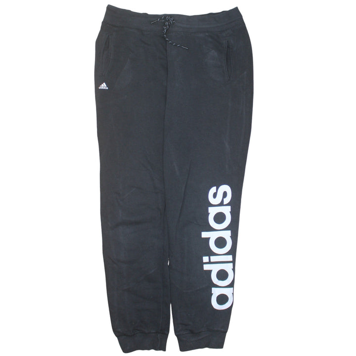 Adidas Women's Black Joggers L Climalite Tapered Fleece Sportswear