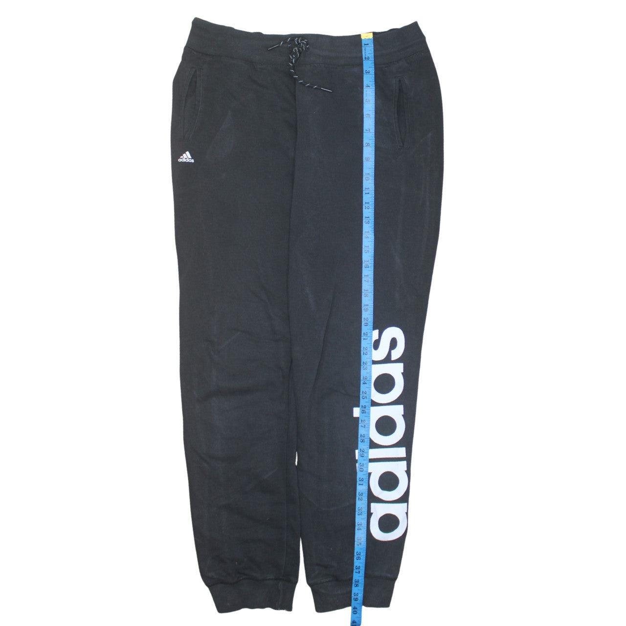 Adidas Women's Black Joggers L Climalite Tapered Fleece Sportswear