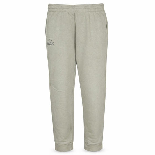 Front view of Kappa boys’ beige jogger sweatpants, size 158, regular fit elastic waist