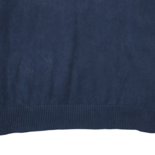 Tommy Hilfiger Men's Blue V-Neck Cotton Jumper Size L