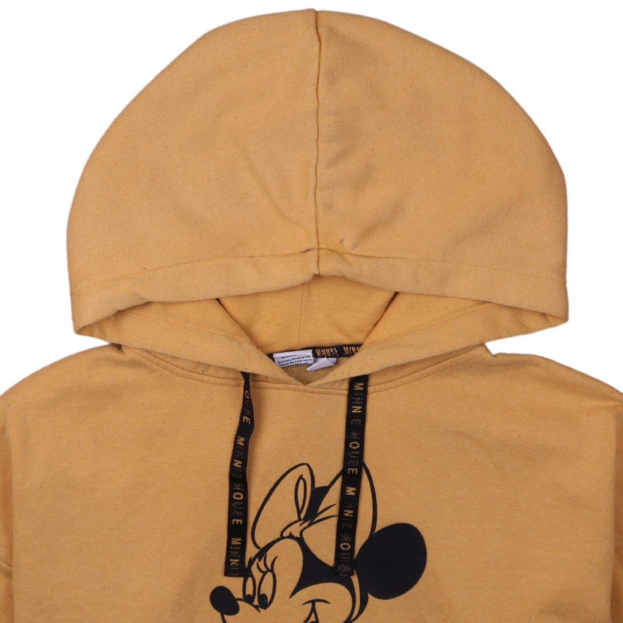 Disney Womens Mustard Minnie Mouse Hoodie Size L 14/16 Pullover