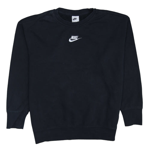 Nike Boys Black XL Sweatshirt Crew Neck Long Sleeve Logo Pullover Jumper