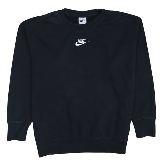 Nike Boys Black XL Sweatshirt Crew Neck Long Sleeve Logo Pullover Jumper