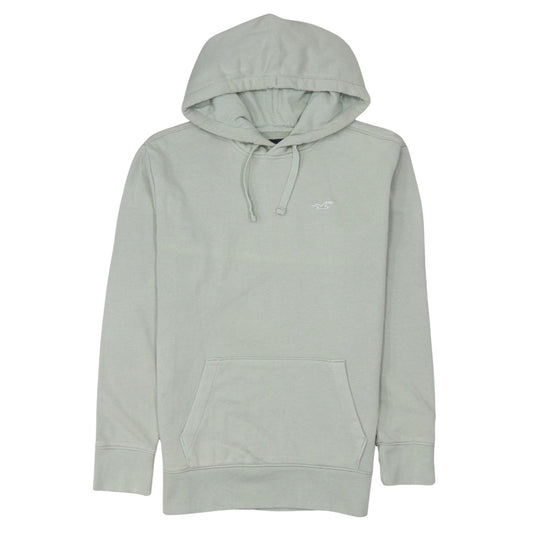 Hollister Men's Green Pullover Hoodie Small Logo Cotton Blend