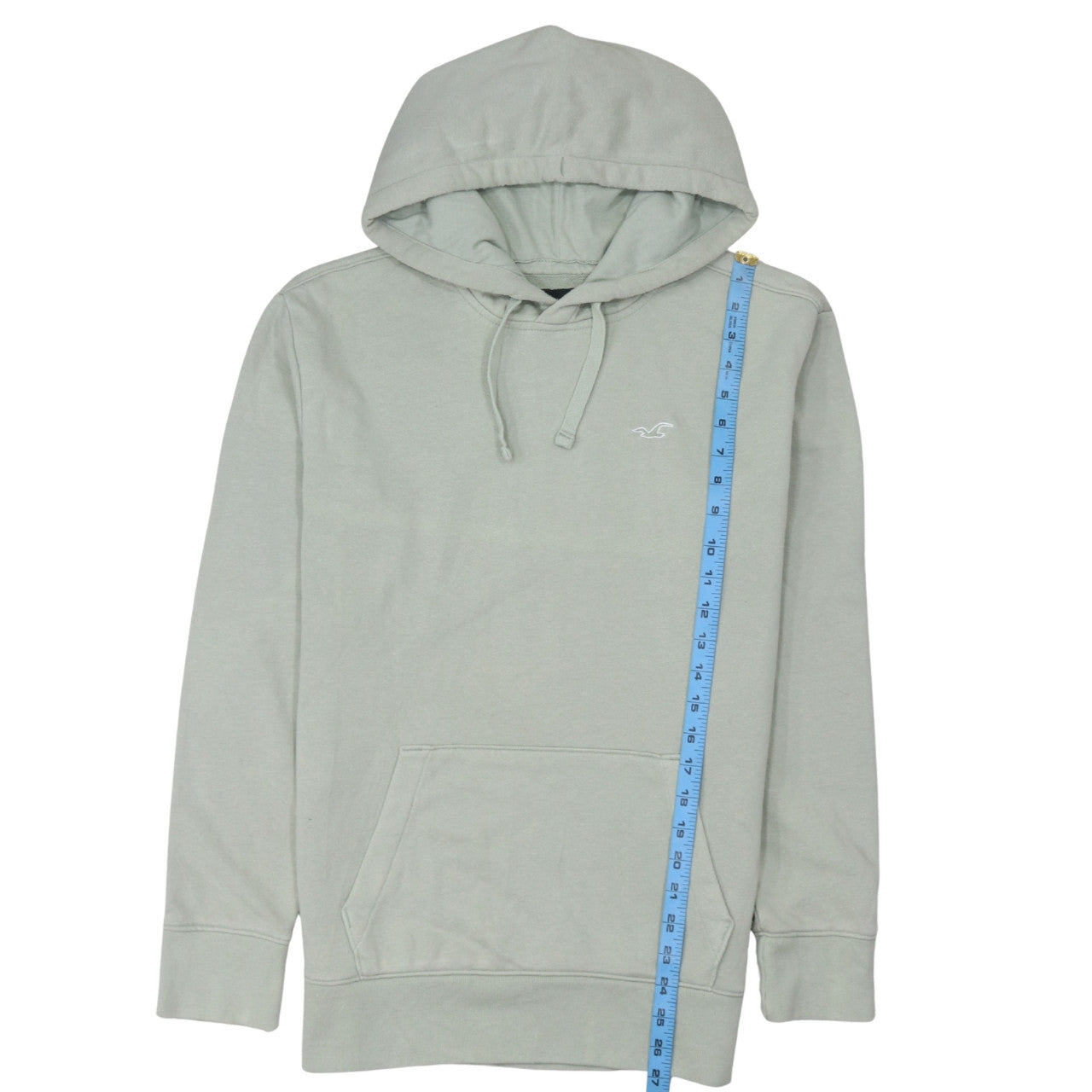 Hollister Men's Green Pullover Hoodie Small Logo Cotton Blend