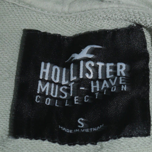 Hollister Men's Green Pullover Hoodie Small Logo Cotton Blend