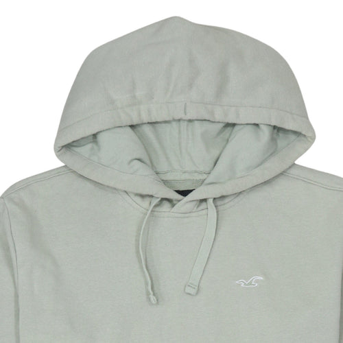 Hollister Men's Green Pullover Hoodie Small Logo Cotton Blend