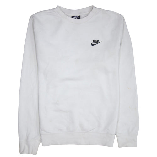Nike Men's White XS Pullover Crew Neck Logo Sweatshirt