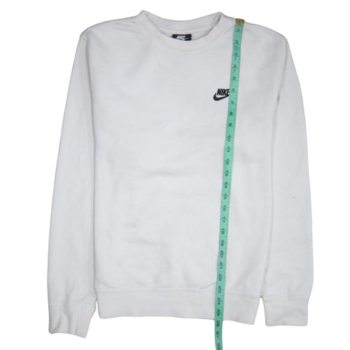 Nike Men's White XS Pullover Crew Neck Logo Sweatshirt
