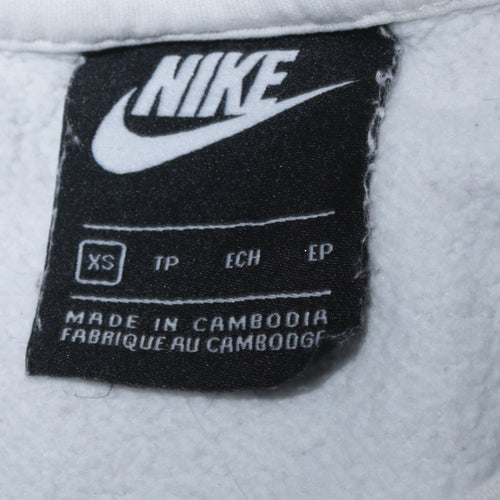 Nike Men's White XS Pullover Crew Neck Logo Sweatshirt